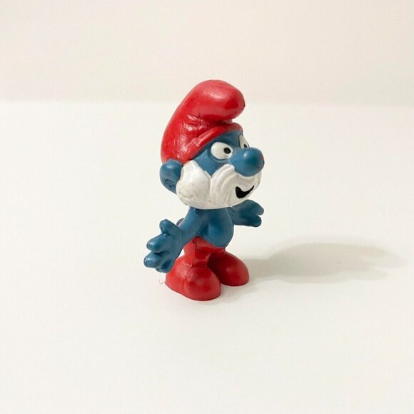 Vtg Smurfs Papa Smurf Figure Toy W Germany Peyo - Picture 5 of 12